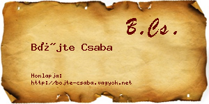 Böjte Csaba névjegykártya
