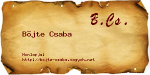 Böjte Csaba névjegykártya