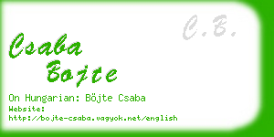 csaba bojte business card